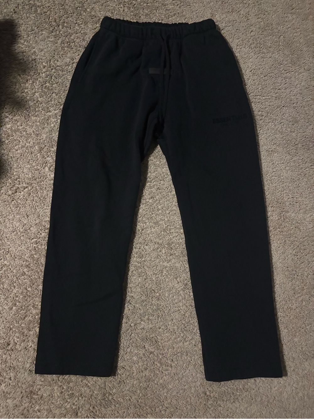 Black essential open hem pants